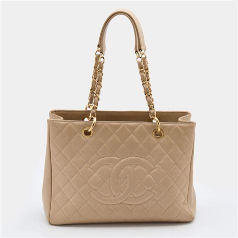 chanel gst bag beige|CHANEL Caviar Quilted Grand Shopping Tote GST Beige.